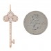 18K Rose Gold Diamond Mother of Pearl Fleur De Lis Key Pendant