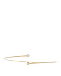 18K Yellow Gold Diamond Hoop Single Row Bangle Bracelet