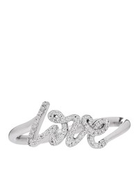 18K White Gold Diamond Paloma's Graffiti Love Ring 53 6.5