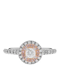Platinum 18K Rose Gold Pink Diamond Soleste Engagement Ring 49 4.75