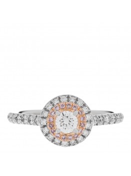 Platinum 18K Rose Gold Pink Diamond Soleste Engagement Ring 49 4.75