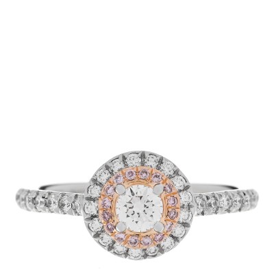 Platinum 18K Rose Gold Pink Diamond Soleste Engagement Ring 49 4.75