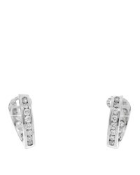 Platinum Diamond .78ctw Hoop Earrings