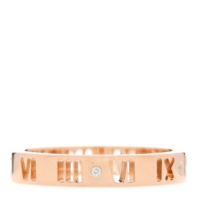 18K Rose Gold Diamond Atlas Pierced Ring 54 6.75