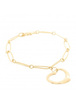 18K Yellow Gold Elsa Peretti Open Heart Link Bracelet