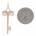 18K Rose Gold Diamond .54ct Fleur De Lis Key Pendant