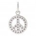 18K White Gold Diamond Mini Peace Charm Pendant