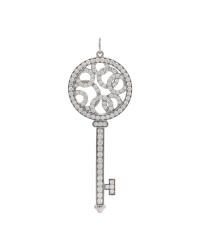 Platinum Diamond Bubbles Key Pendant
