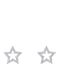 Platinum Diamond Star Earrings