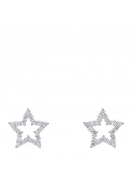 Platinum Diamond Star Earrings