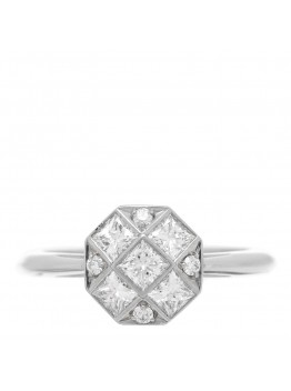 Platinum Diamond Mosaic Ring 52 6