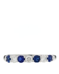 Platinum Diamond Blue Sapphire Embrace Half Circle Ring 65 11