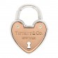 18K Rose Gold Sterling Silver Lock Heart Charm