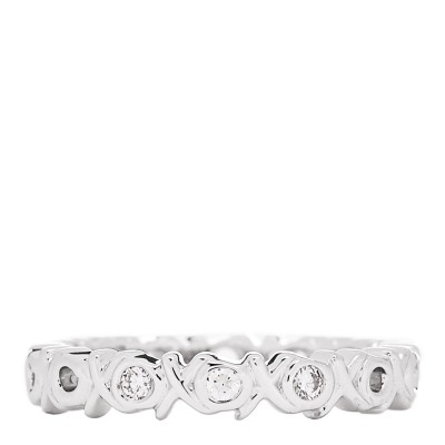 18K White Gold Diamond Paloma Picasso Graffiti Narrow Love and Kisses Ring 47 4
