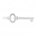 18K White Gold Diamond Mini Vintage Oval Key Pendant
