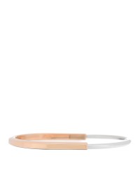 18K Rose White Gold Narrow Tiffany Lock Bangle Bracelet
