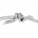 18K White Gold Diamond Knot Wire Bangle Bracelet