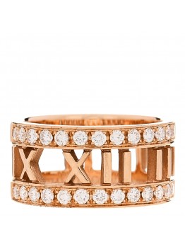 18K Rose Gold Diamond Wide Atlas Open Ring 49 4.75
