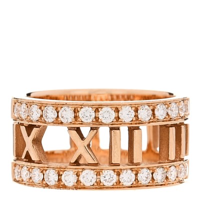 18K Rose Gold Diamond Wide Atlas Open Ring 49 4.75
