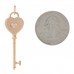 18K Rose Gold Diamond Heart Key Pendant