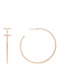 18K Rose Gold Extra Large T Wire Hoop Earrings