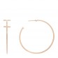 18K Rose Gold Extra Large T Wire Hoop Earrings