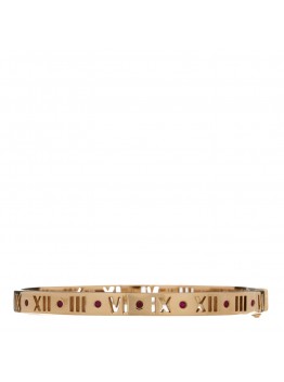 18K Rose Gold Ruby Atlas Pierced Hinged Bangle Bracelet