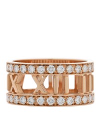 18K Rose Gold Diamond Wide Atlas Open Ring 48 4.5