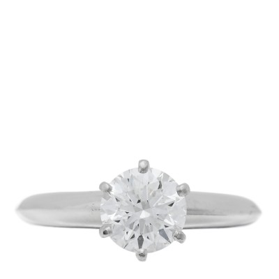 Platinum Diamond .98ct Solitaire Engagement Ring 45 3.25
