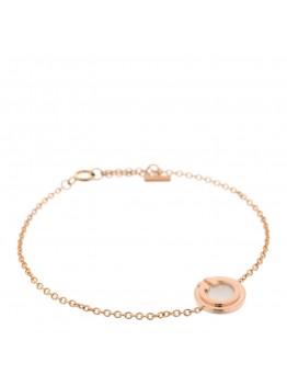 18K Rose Gold Mother of Pearl T Circle Bracelet