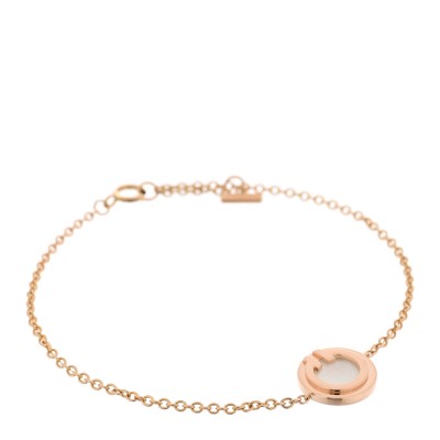 18K Rose Gold Mother of Pearl T Circle Bracelet