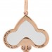 18K Rose Gold Diamond Mother of Pearl Fleur De Lis Key Pendant