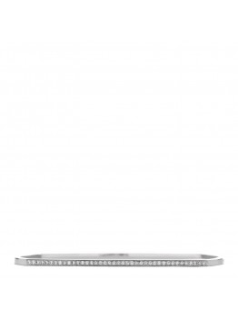 18K White Gold Diamond Frank Gehry Torque Bangle Bracelet