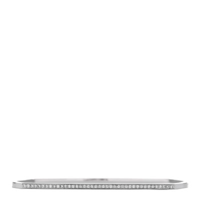 18K White Gold Diamond Frank Gehry Torque Bangle Bracelet