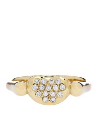 18K Yellow Gold Diamond Elsa Peretti Bean Wire Ring 47 4.25