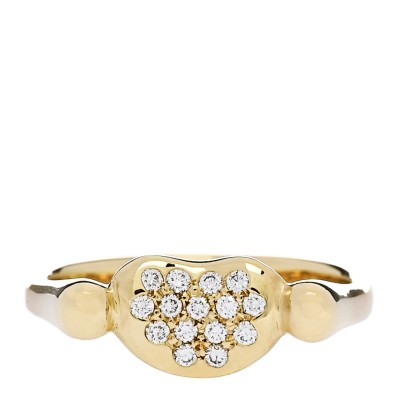 18K Yellow Gold Diamond Elsa Peretti Bean Wire Ring 47 4.25