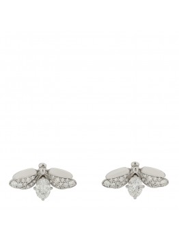 Platinum Diamond Paper Flowers Firefly Earrings