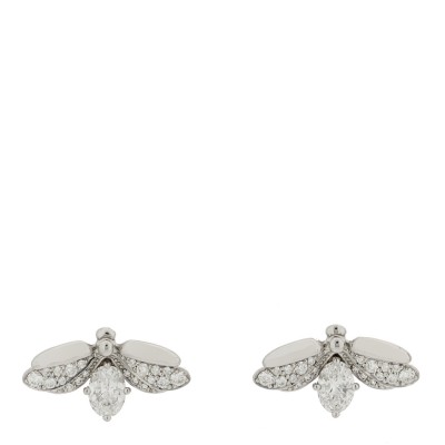 Platinum Diamond Paper Flowers Firefly Earrings