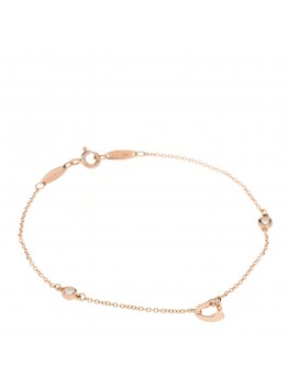 18K Rose Gold Diamond Elsa Peretti Diamonds by the Yard Open Heart Bracelet