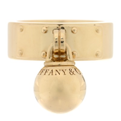18K Yellow Gold Hardwear Dangle Ball Ring 49 4.75