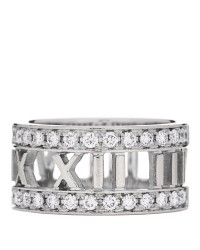 18K White Gold Diamond Wide Atlas Open Ring 50 5.5