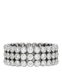 Platinum Diamond Jazz Three-Row Band Ring 49 4.75