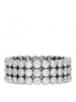 Platinum Diamond Jazz Three-Row Band Ring 49 4.75