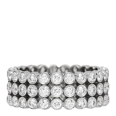 Platinum Diamond Jazz Three-Row Band Ring 49 4.75