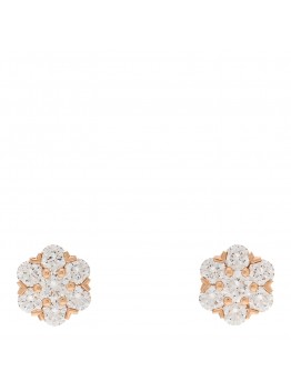 18K Rose Gold Diamond Fleurette Earrings