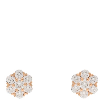 18K Rose Gold Diamond Fleurette Earrings