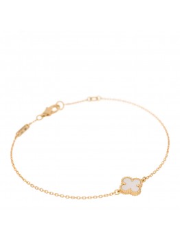 18K Yellow Gold Mother of Pearl Sweet Alhambra Bracelet