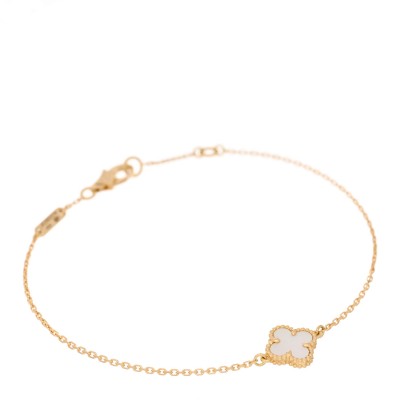 18K Yellow Gold Mother of Pearl Sweet Alhambra Bracelet