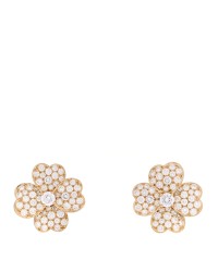 18K Yellow Gold Diamond Medium Cosmos Clip-On Earrings