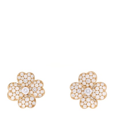 18K Yellow Gold Diamond Medium Cosmos Clip-On Earrings